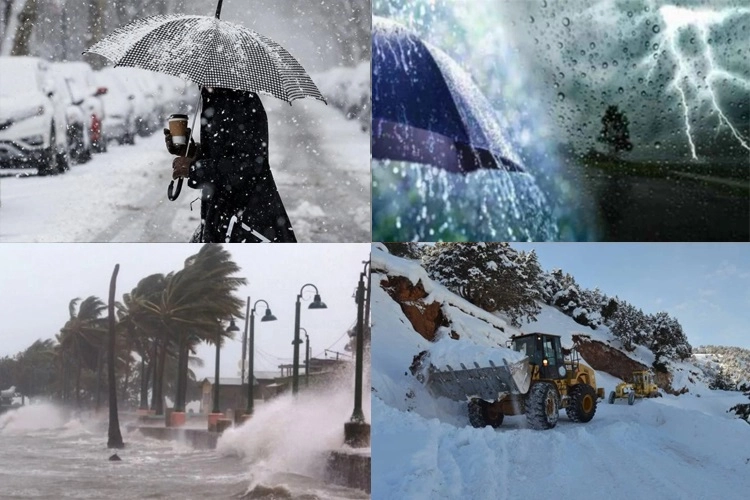 Meteoroloji'den kuvvetli yağış, kuvvetli r&uuml;zgar, fırtına, kar uyarısı