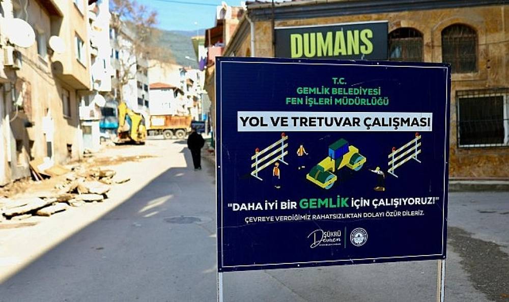 Gemlik'in K&ouml;kl&uuml; Caddesi'nde &Ouml;nemli &Ccedil;alışma