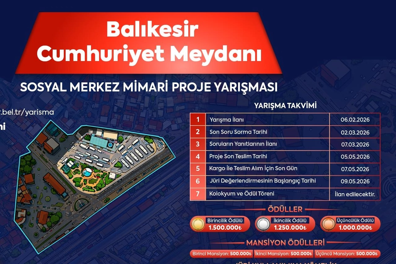 Balıkesir&rsquo;de Cumhuriyet Meydanı i&ccedil;in mimari proje yarışması