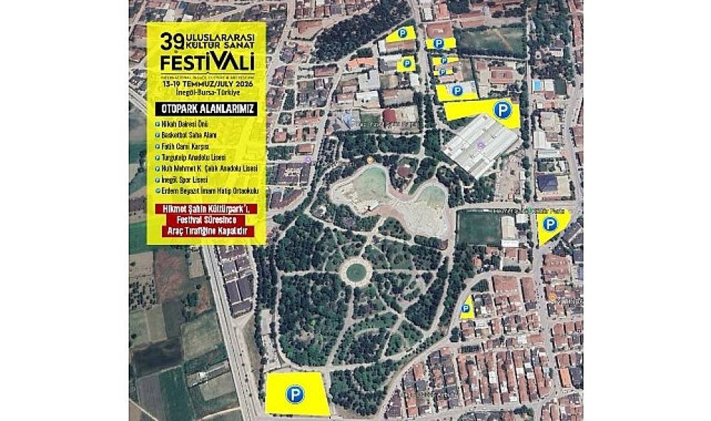 İneg&ouml;l Belediyesi'nden Festival S&uuml;resince Otopark D&uuml;zenlemesi