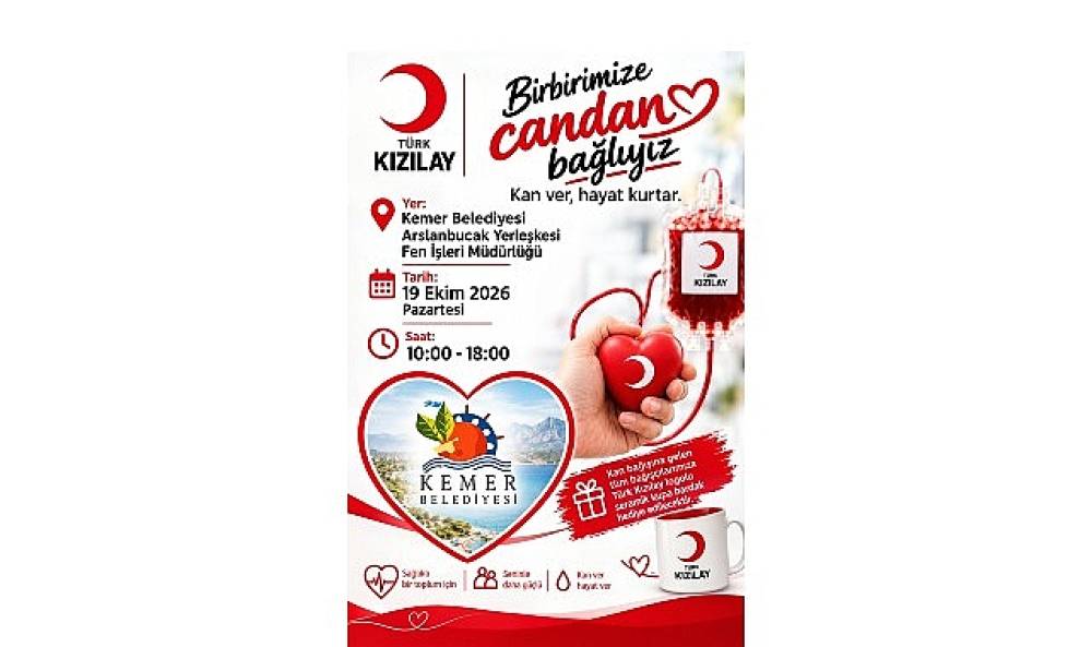 T&uuml;rk Kızılay kan bağışı tırı Kemer Belediyesi Hizmet Alanı'na geliyor