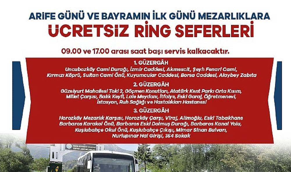 B&uuml;y&uuml;kşehir'den Bayram'da Mezarlıklara &Uuml;cretsiz Ulaşım Hizmeti