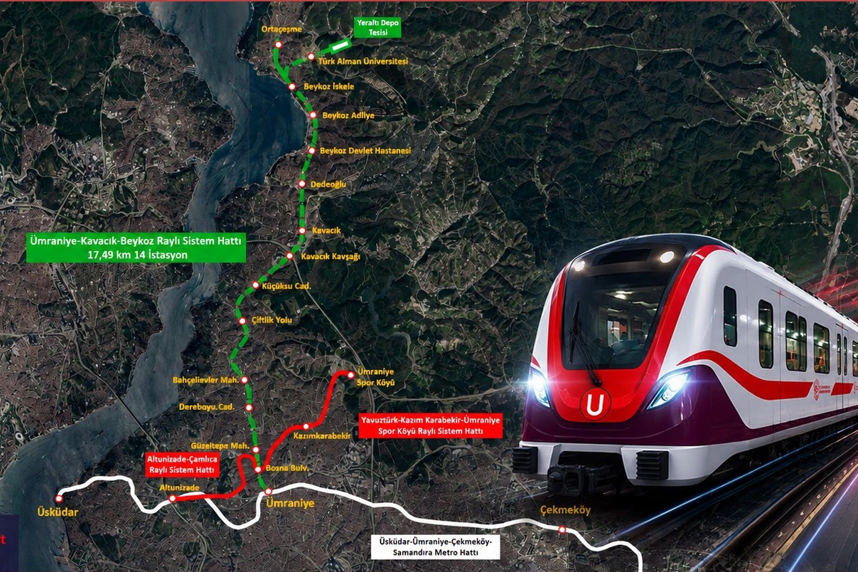 &Uuml;mraniye-Kavacık-Beykoz Raylı Sistem Hattı yapımını Bakanlık &uuml;stlenecek
