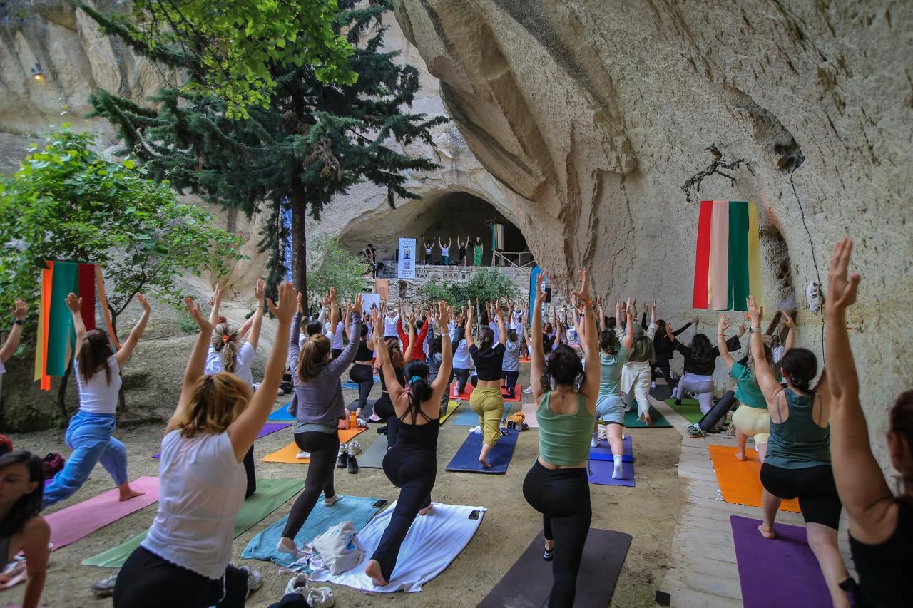 Kapadokya&rsquo;nın ilk Yoga Festivali'ne b&uuml;y&uuml;k ilgi